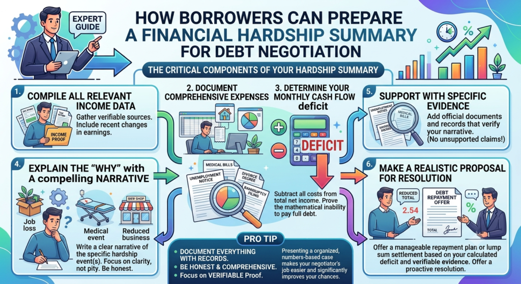 How Borrowers Can Prepare a Financial Hardship Summary for Debt Negotiation